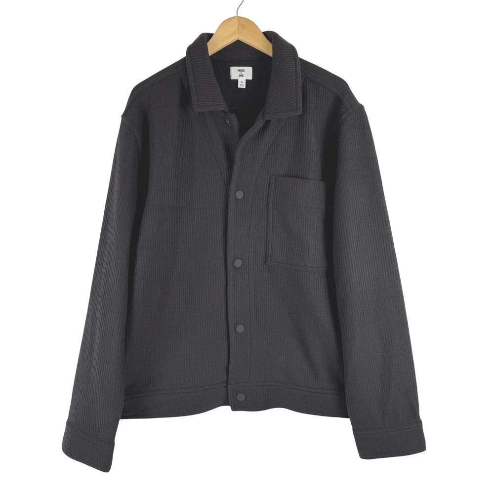 Mode of One‎ Mens Knit Trucker Jacket Jet Grey 100194421 XL New